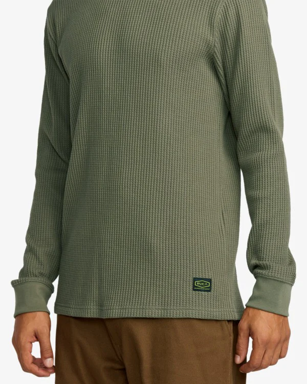 RVCA Day Shift Long Sleeve Thermal Olive AVYKT00104-OLV - Image 4