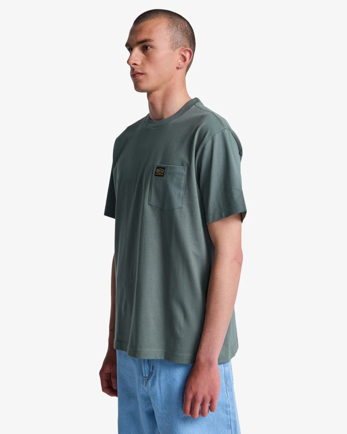 RVCA Men's Americana Pocket Short Sleeve T-Shirt Sage Leaf EVYZT00127-SLE - Image 3