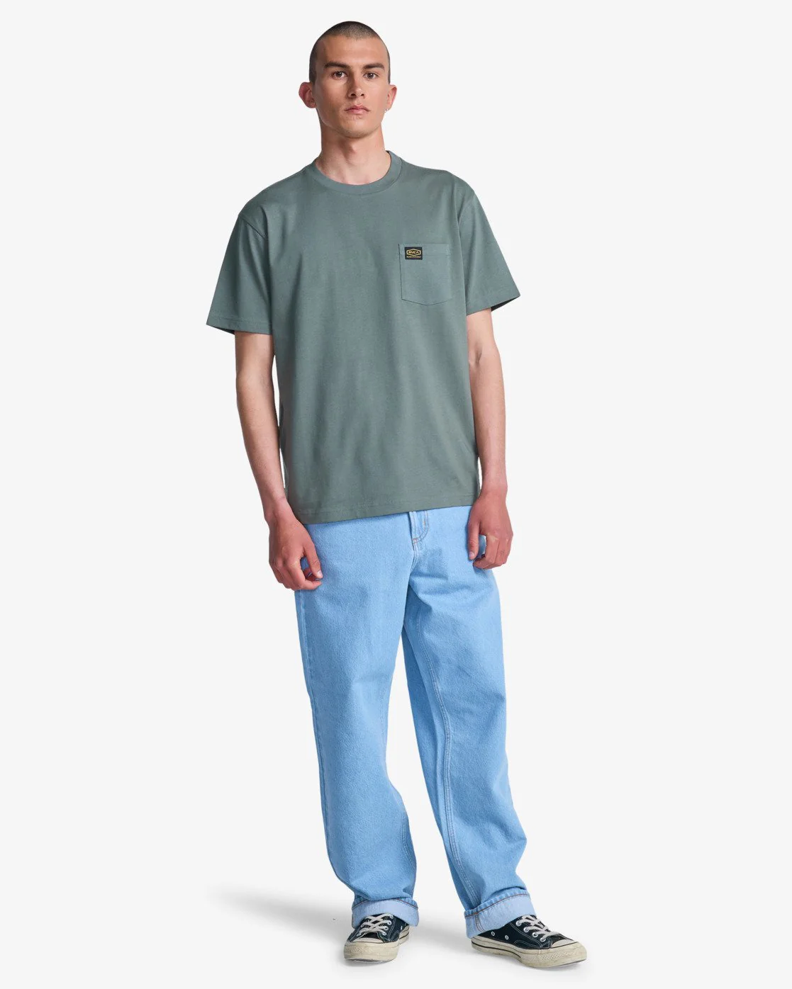 RVCA Men's Americana Pocket Short Sleeve T-Shirt Sage Leaf EVYZT00127-SLE - Image 4