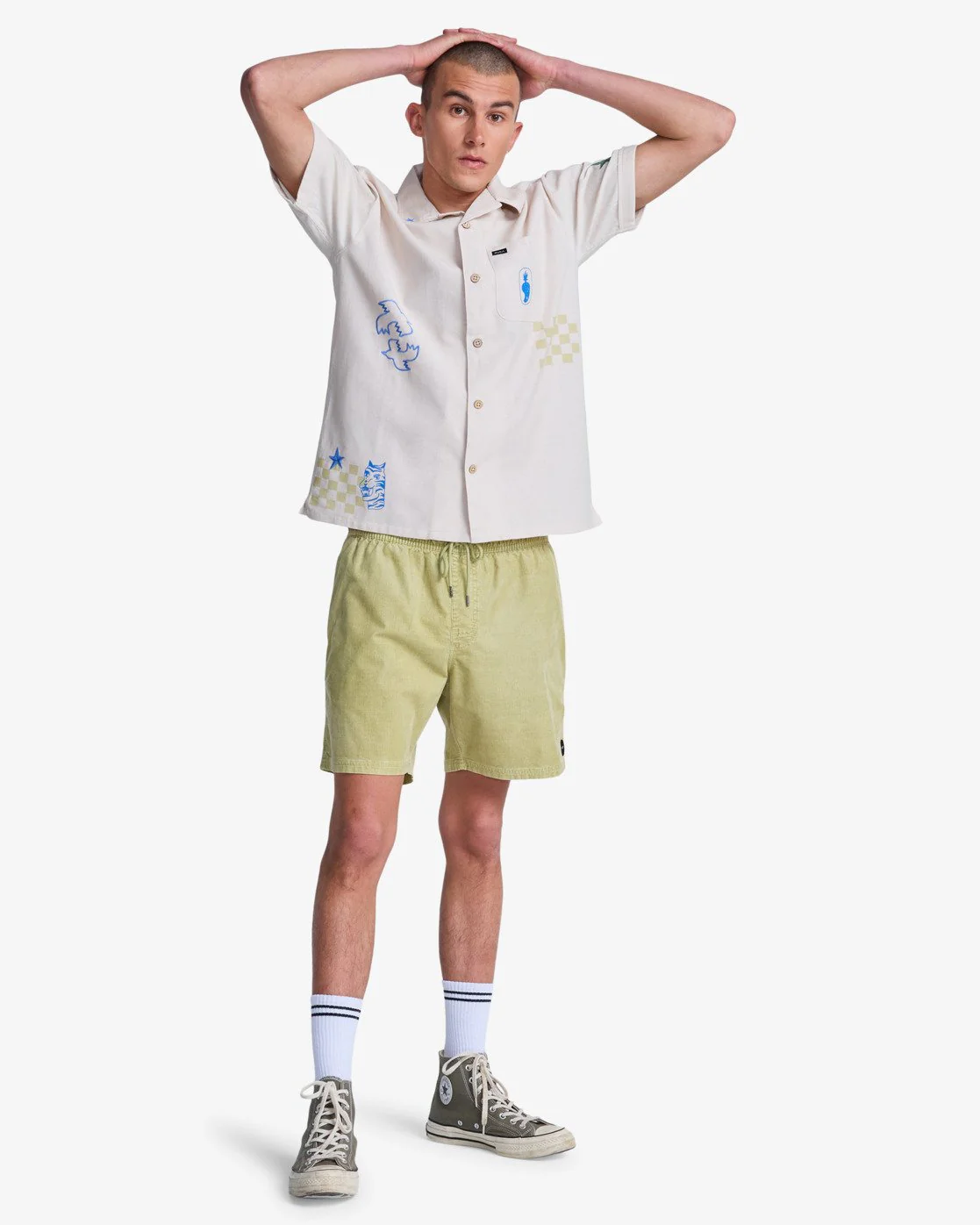 RVCA Men's Antonia Figueiredo Elements Short Sleeve Shirt Moonbeam EVYWT03002-SEZ0 - Image 5