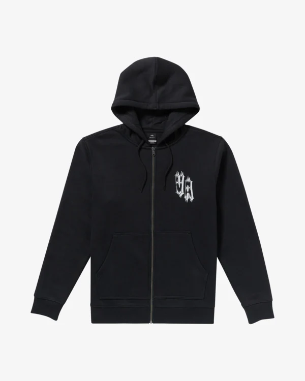 RVCA Men's Benj Tiger Eyes Zip Up Hoodie Black 23A483507-BLK - Image 6