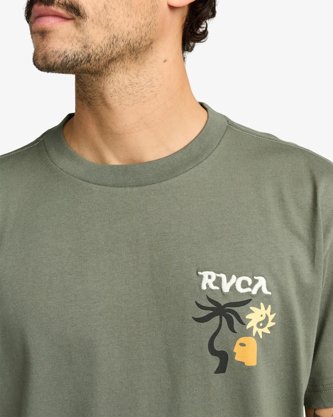 RVCA Men's Deep Think T-Shirt Sage Leaf EVYZT00288-SLE - Image 3