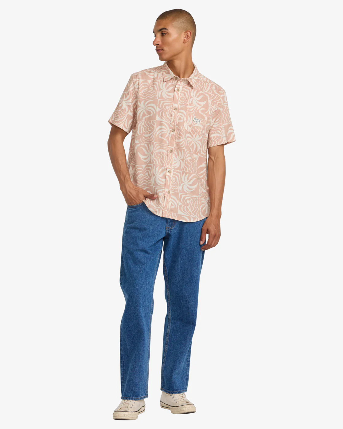 RVCA Men's Exotica Short Sleeves Shirt Pale Mauve AVYWT00500-PAL - Image 4