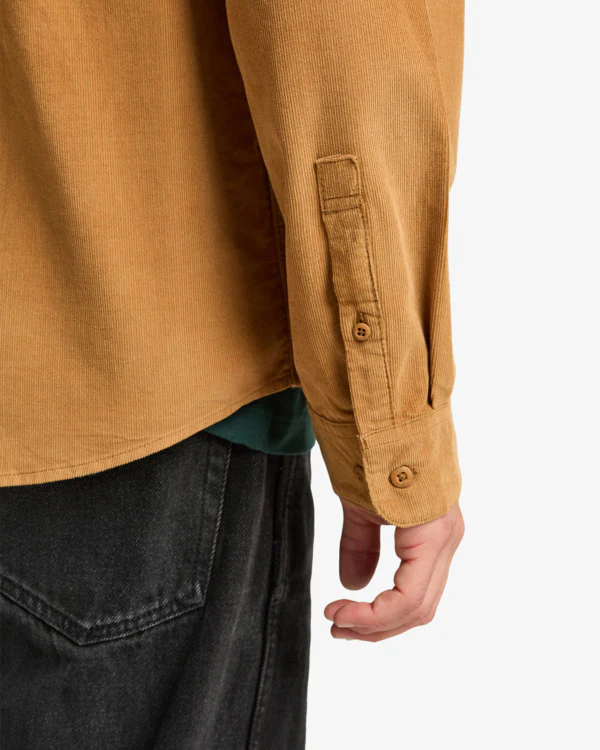 RVCA Men's Freeman Cord Long Sleeve Shirt Camel EVYWT03001-CAM - Image 4