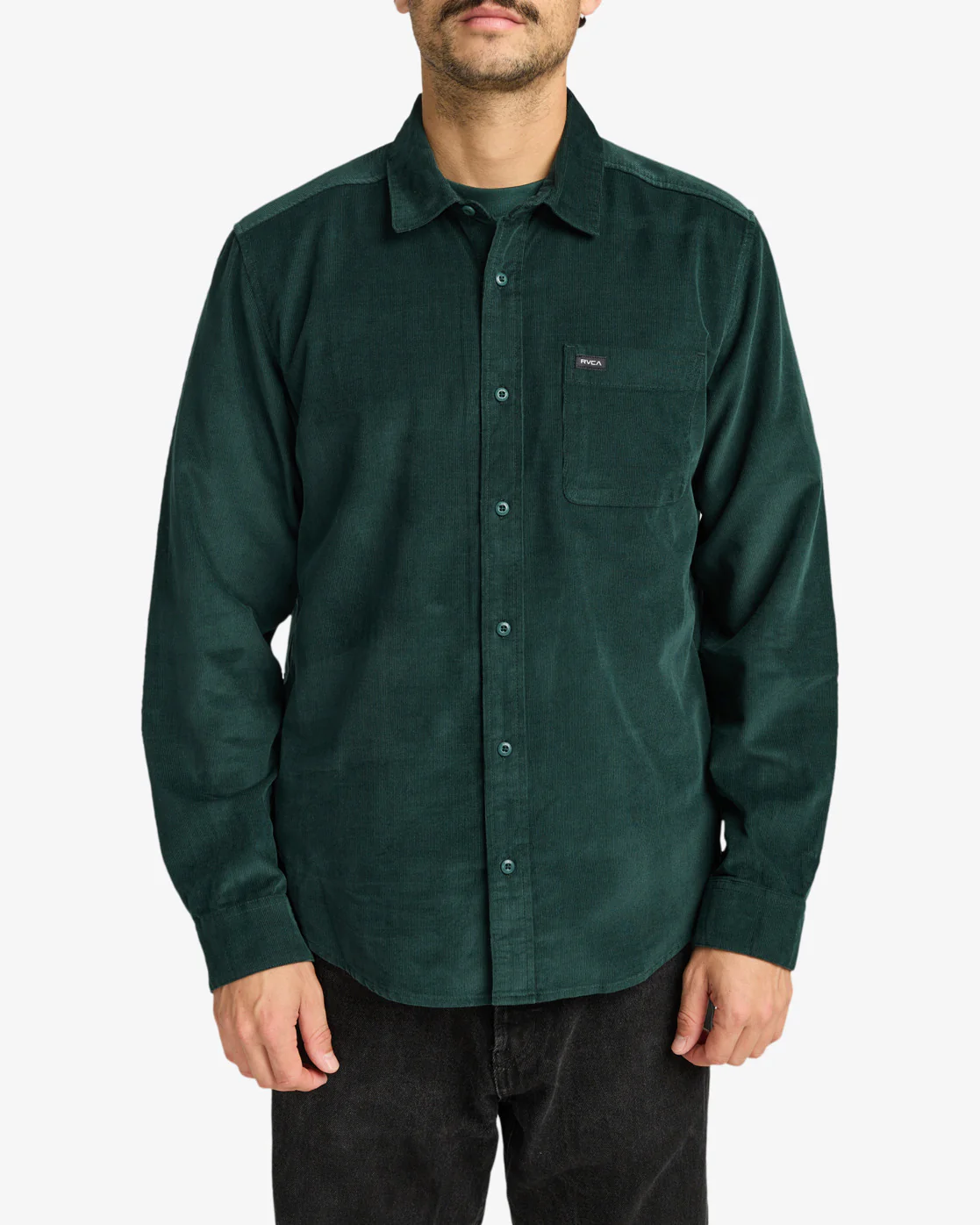 RVCA Men's Freeman Cord Long Sleeve Shirt Green EVYWT03001-GRN - Image 3