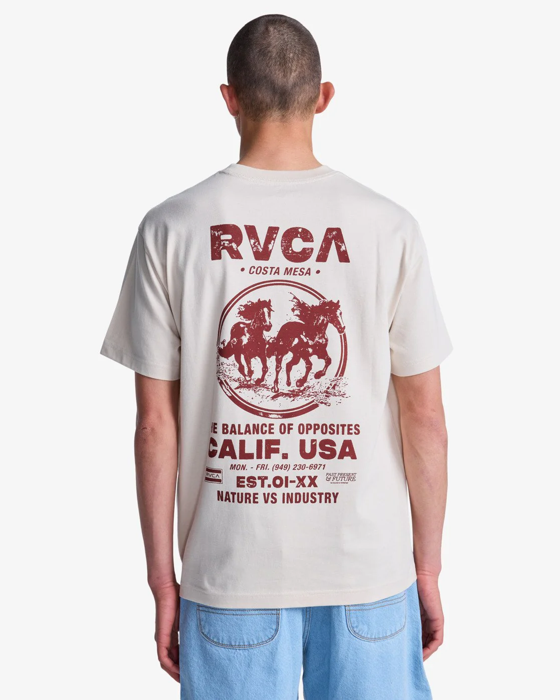 RVCA Men's Ride Free Short Sleeve T-Shirt Moonbeam EVYZT00337-SEZ0