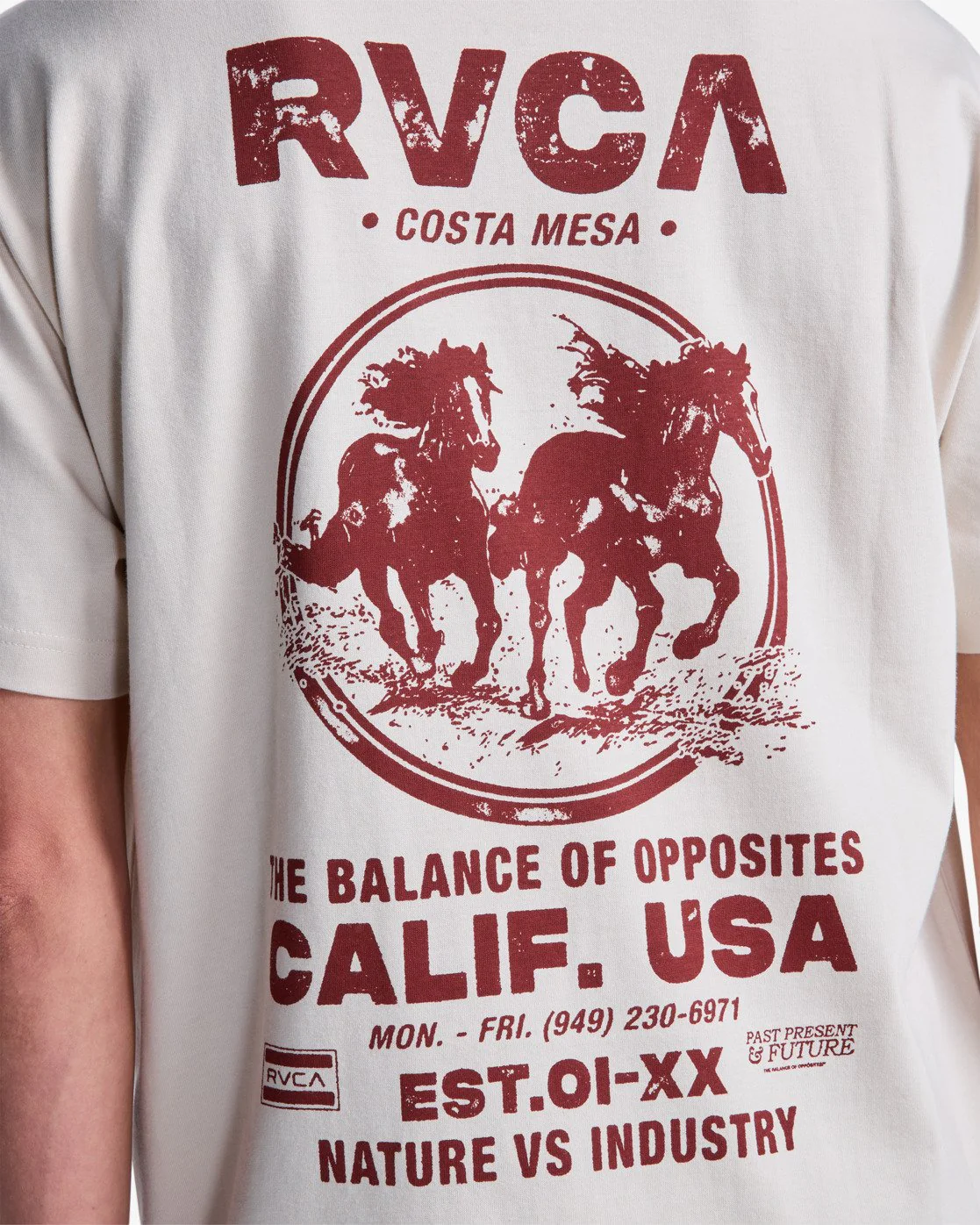 RVCA Men's Ride Free Short Sleeve T-Shirt Moonbeam EVYZT00337-SEZ0 - Image 5