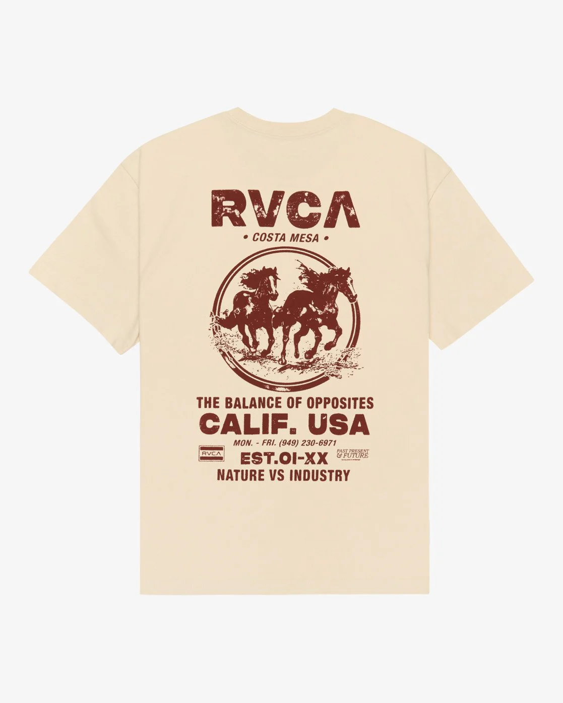 RVCA Men's Ride Free Short Sleeve T-Shirt Moonbeam EVYZT00337-SEZ0 - Image 8