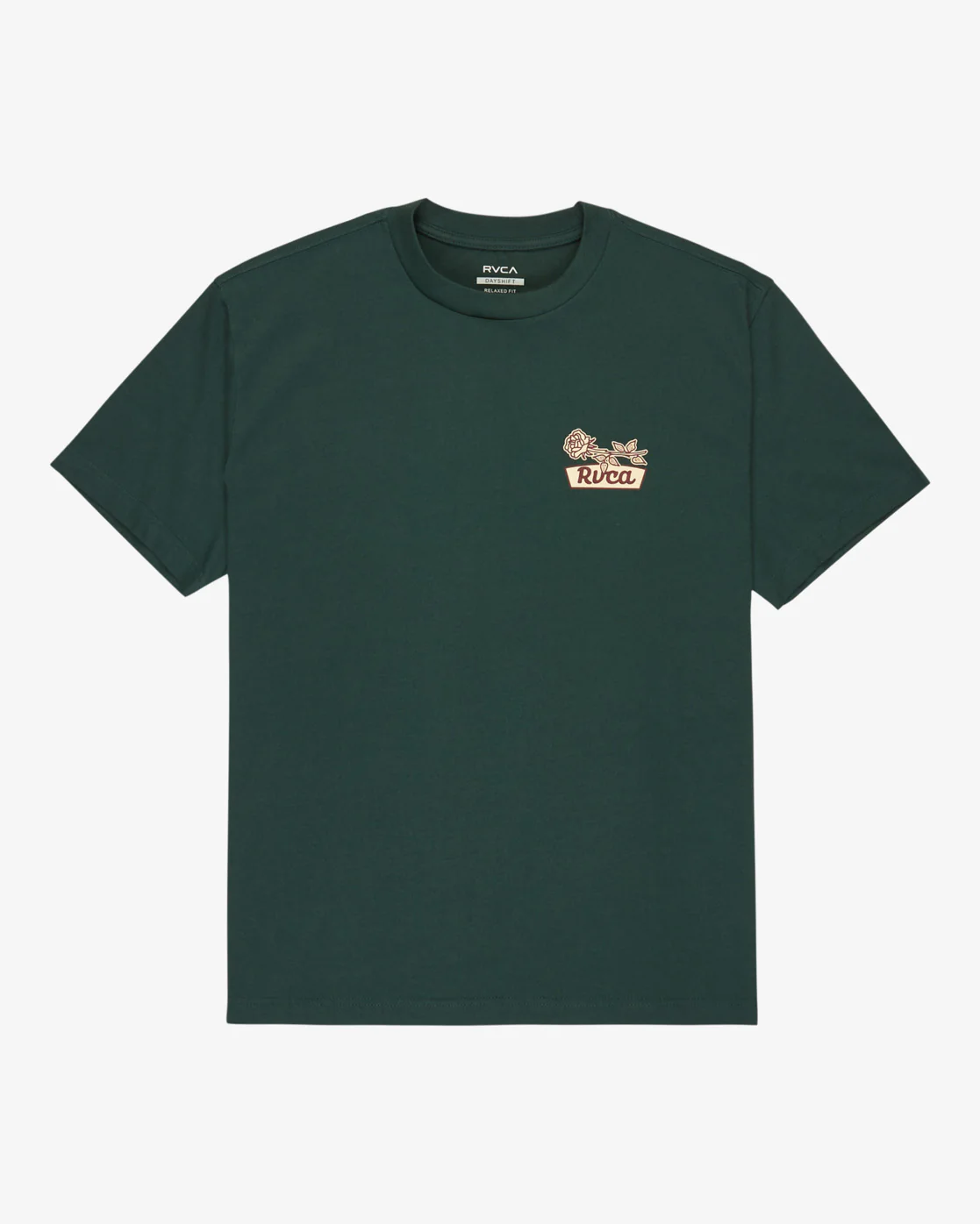 RVCA Men's Rose Sign Short Sleeve T-Shirt Hunter Green EVYZT00295-DGN - Image 5