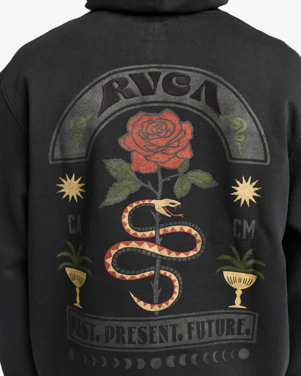 RVCA Men's Roses Poster Hoodie Black EVYSF00135-BLK - Image 3
