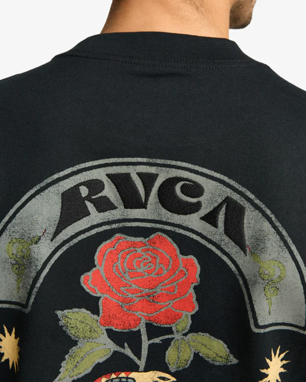RVCA Men's Roses Poster T-Shirt Black EVYZT00281-BLK - Image 4