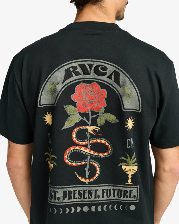 RVCA Men's Roses Poster T-Shirt Black EVYZT00281-BLK - Image 5