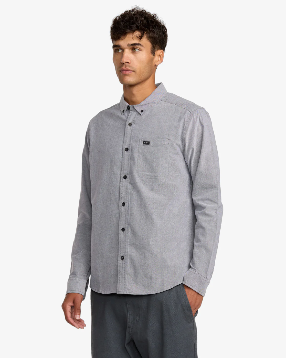 RVCA Men's Thatll Do Long Sleeve Shirt Garage Blue AVYWT00543-KSD0 - Image 2