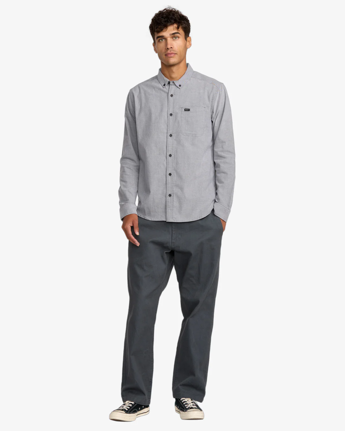 RVCA Men's Thatll Do Long Sleeve Shirt Garage Blue AVYWT00543-KSD0 - Image 4