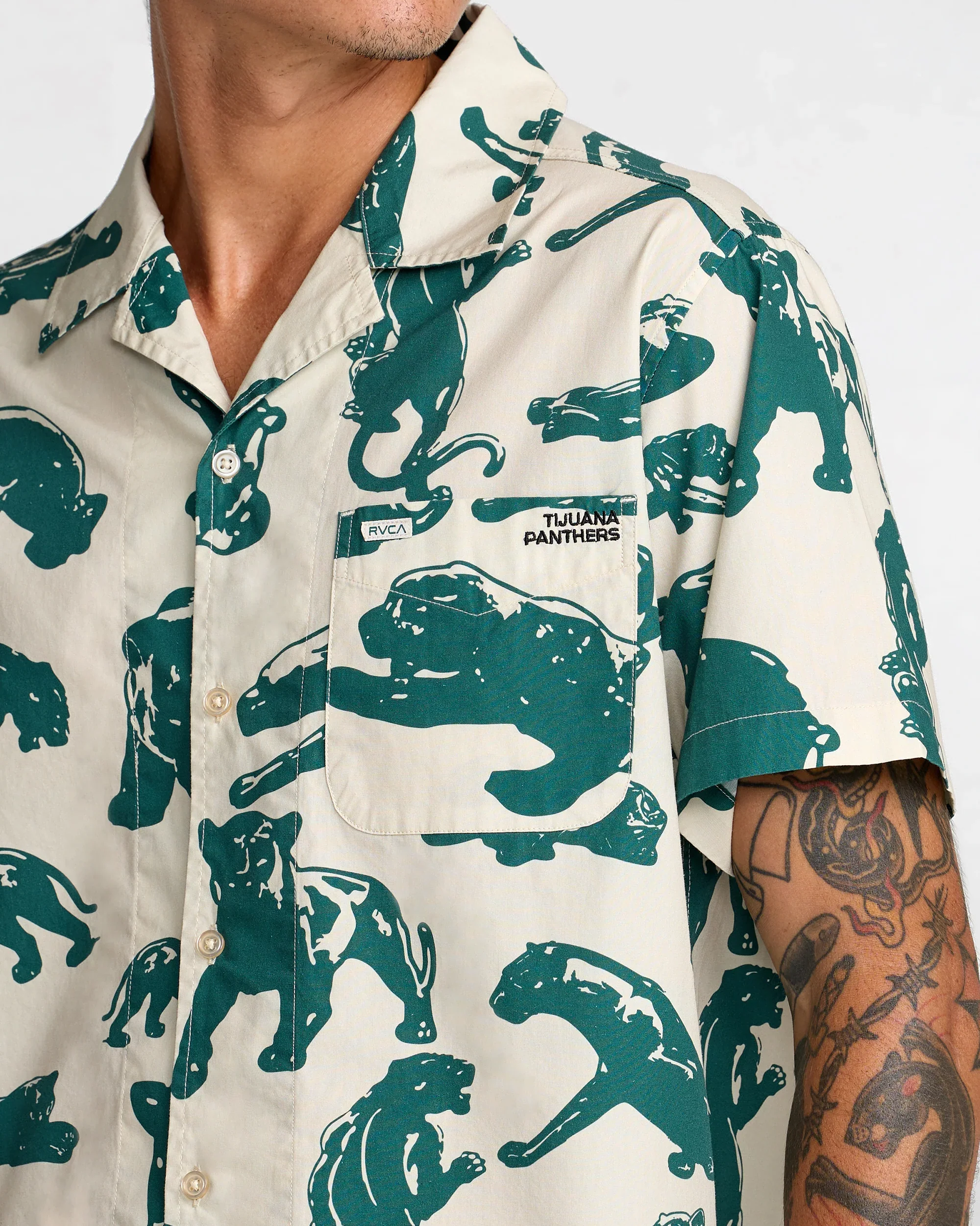 RVCA Men's TJP All Over Short Sleeve Shirt Ceramic 23A041611-CER - Image 4