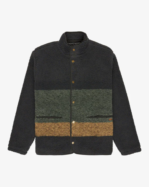 RVCA Westwood Snap Fleece Jacket Moody Blue EVYFT00108-MDY - Image 6