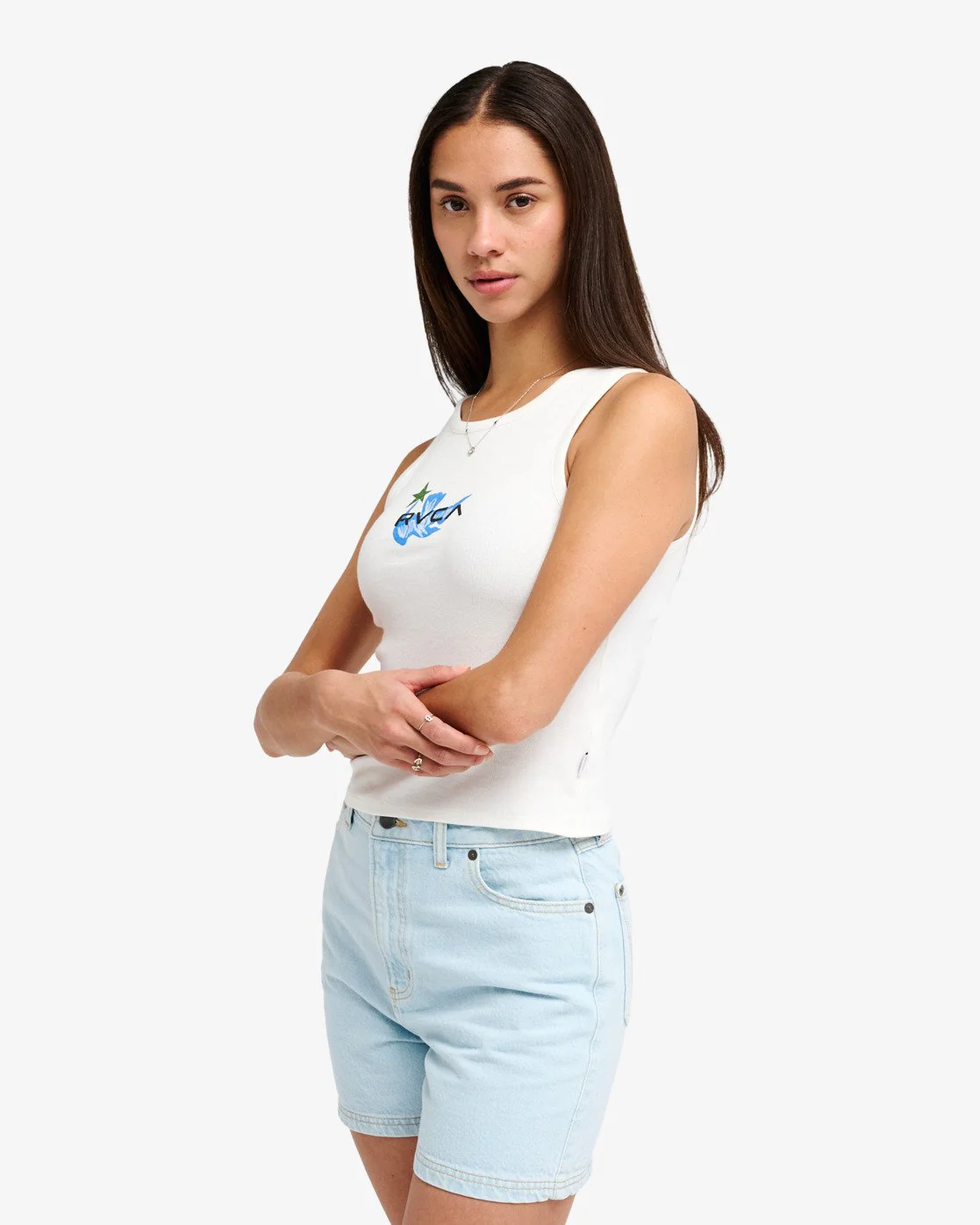 RVCA Women's Antonia Figueiredo Bird Logo Tank Top Cloud Dancer EVJKT03001-WBP0 - Image 2