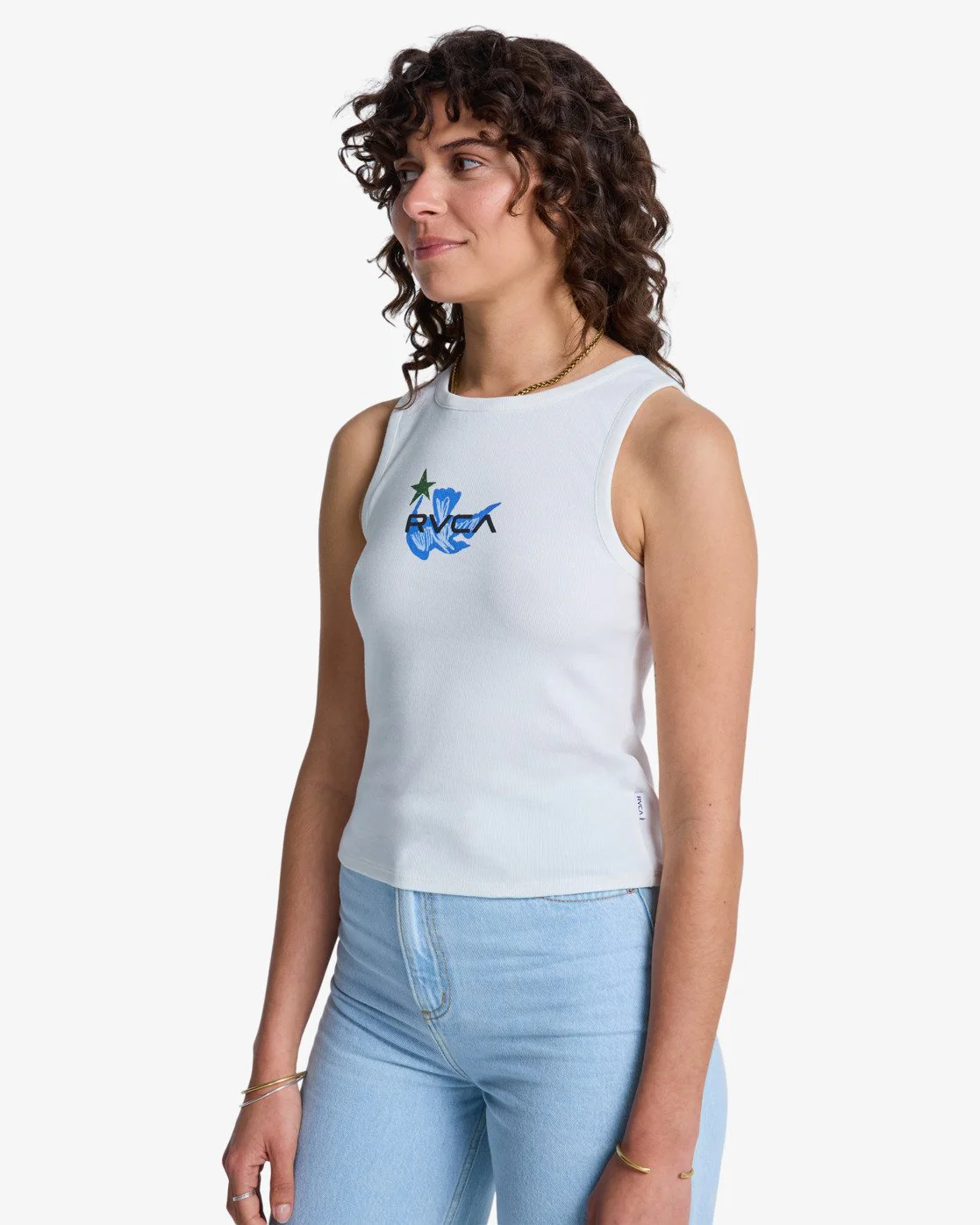 RVCA Women's Antonia Figueiredo Bird Logo Tank Top Cloud Dancer EVJKT03001-WBP0 - Image 6