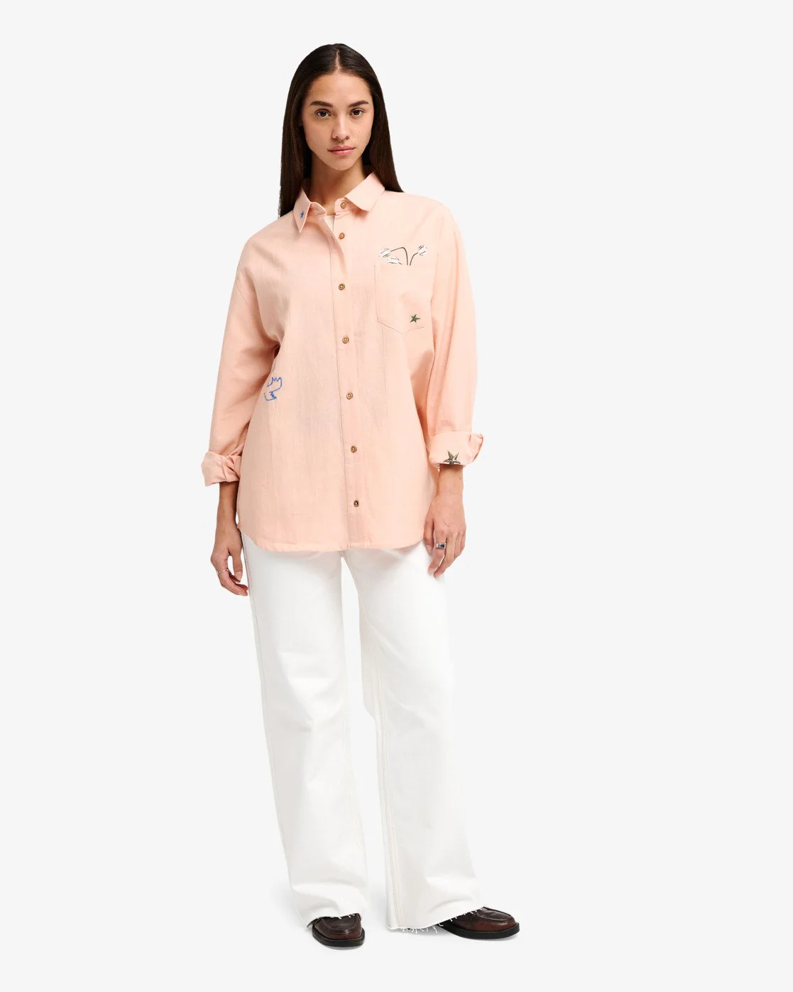 RVCA Women's Antonia Figueiredo Elements Long Sleeve Shirt Dusty Pink EVJWT03003-MFW0 - Image 3