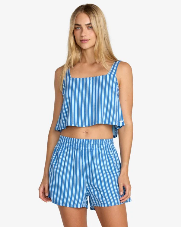 RVCA Women's Baker Top Vest Top Blue Relic 23B042506-REL