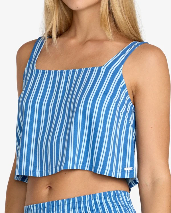 RVCA Women's Baker Top Vest Top Blue Relic 23B042506-REL - Image 3