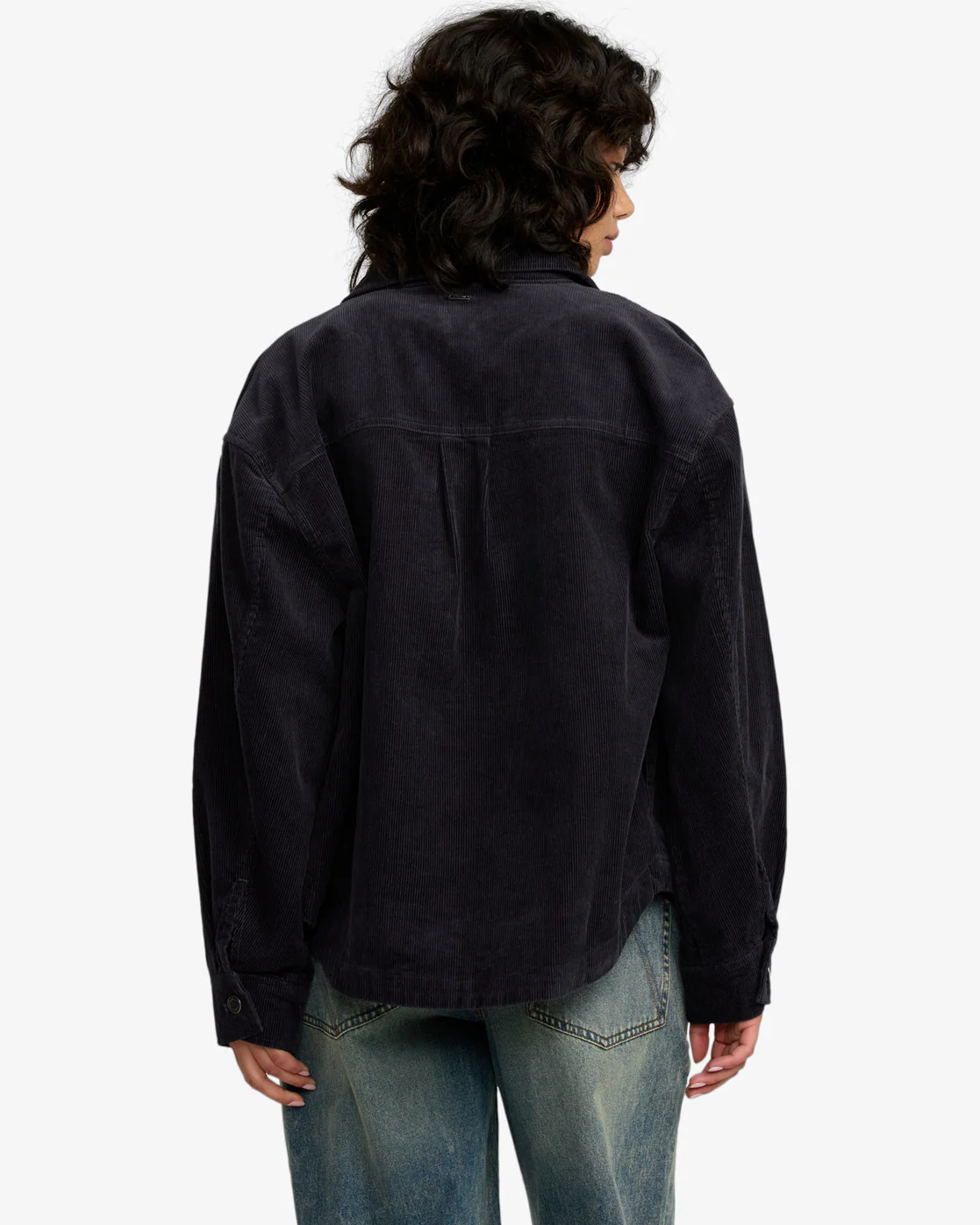Rvca Women's Birdie Corduroy Jacket Gravel 23B163501-GRA - Image 3