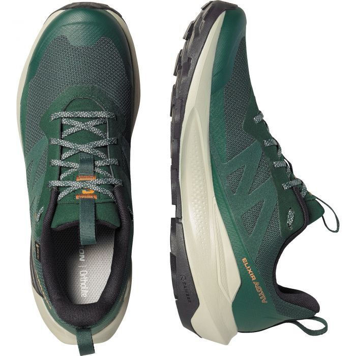Salomon Men's Elixir Activ Gore-Tex Shoes Scarab/Green Gables/Chili L49229800 - Image 3