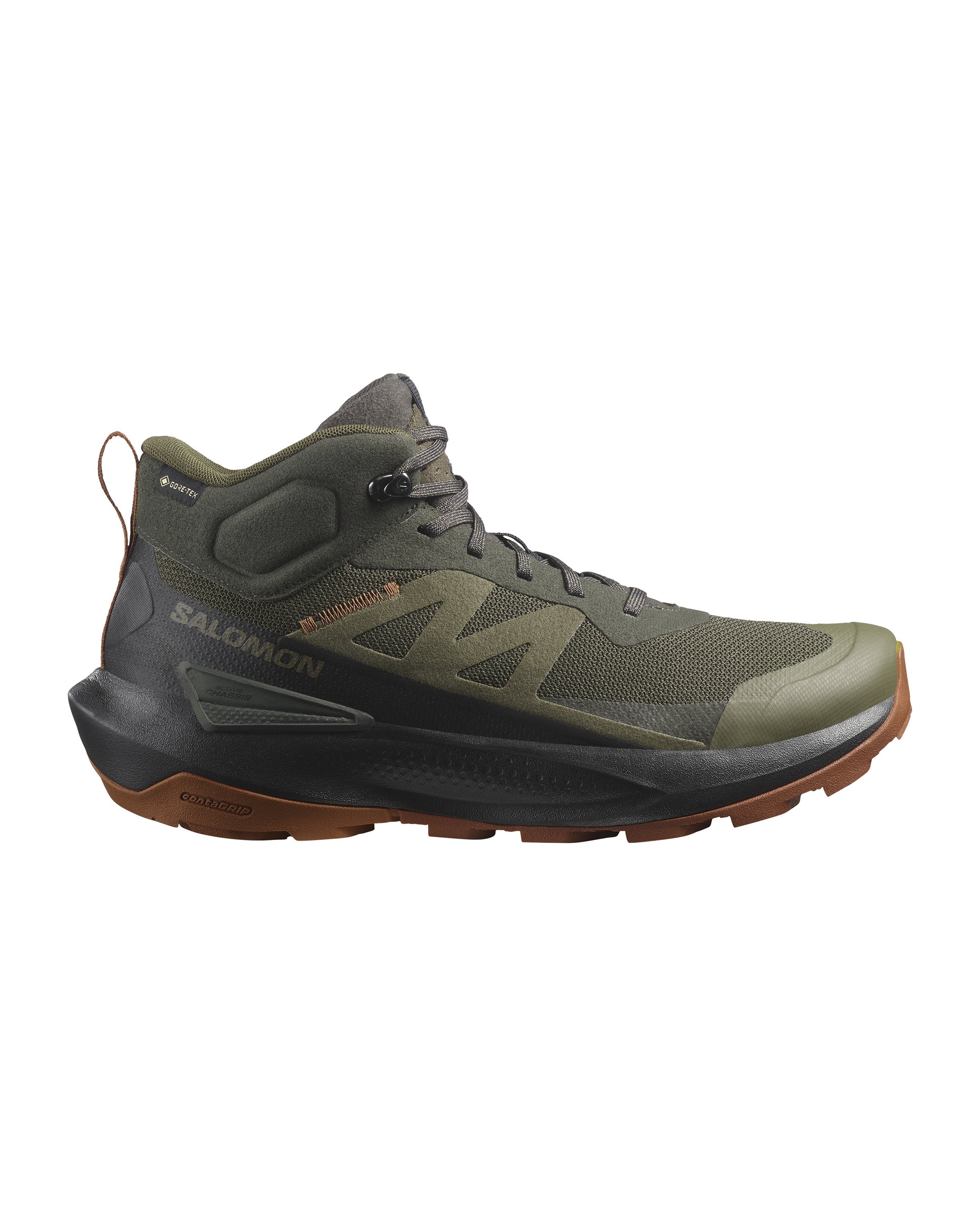 Salomon Men's Elixir Activ Mid Gore-Tex Shoes Peat/Black/Caramel Cafe L47560300