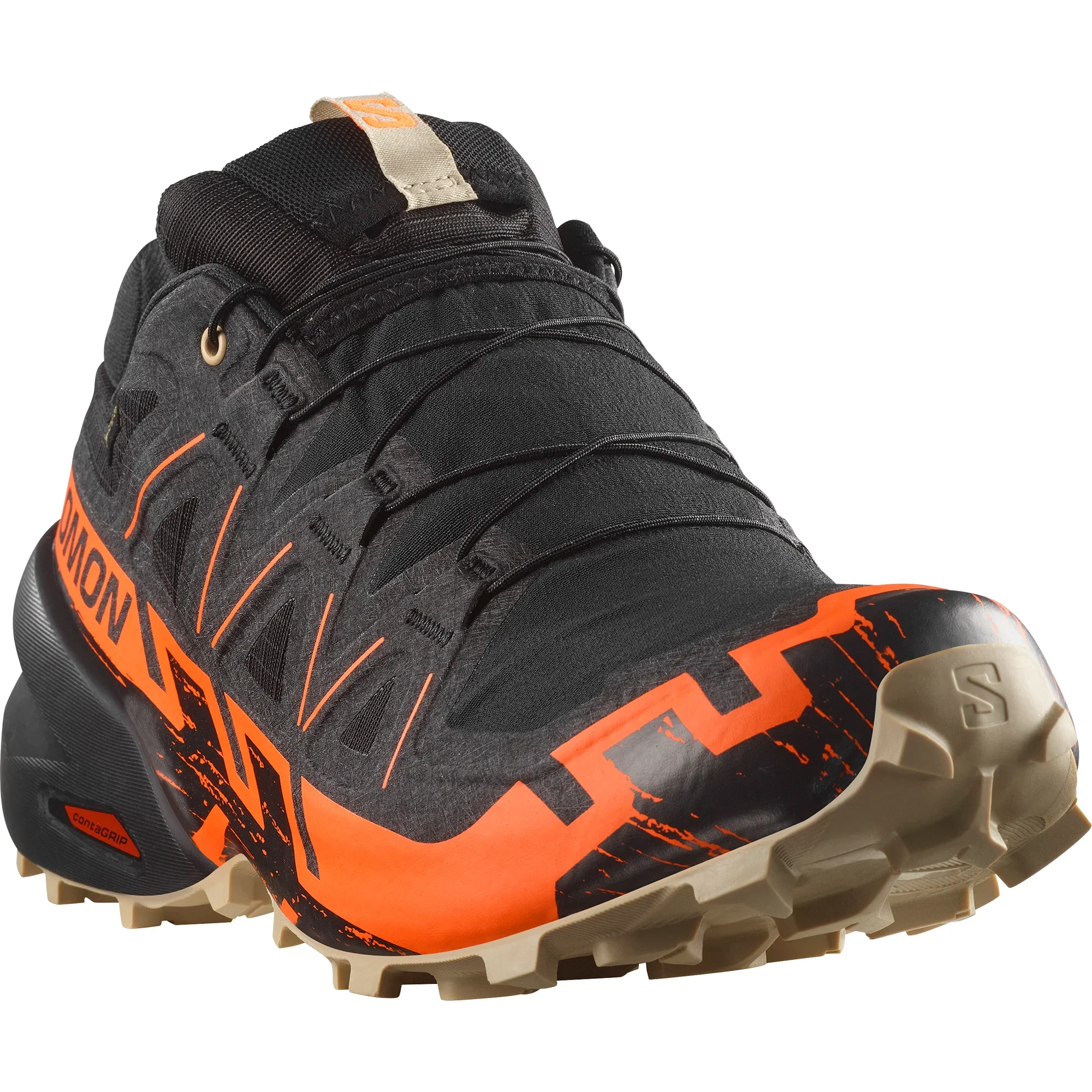 Salomon Men's Speedcross 6 Gore-Tex Black/Shocking Orange/White Pepper L478795 - Image 3