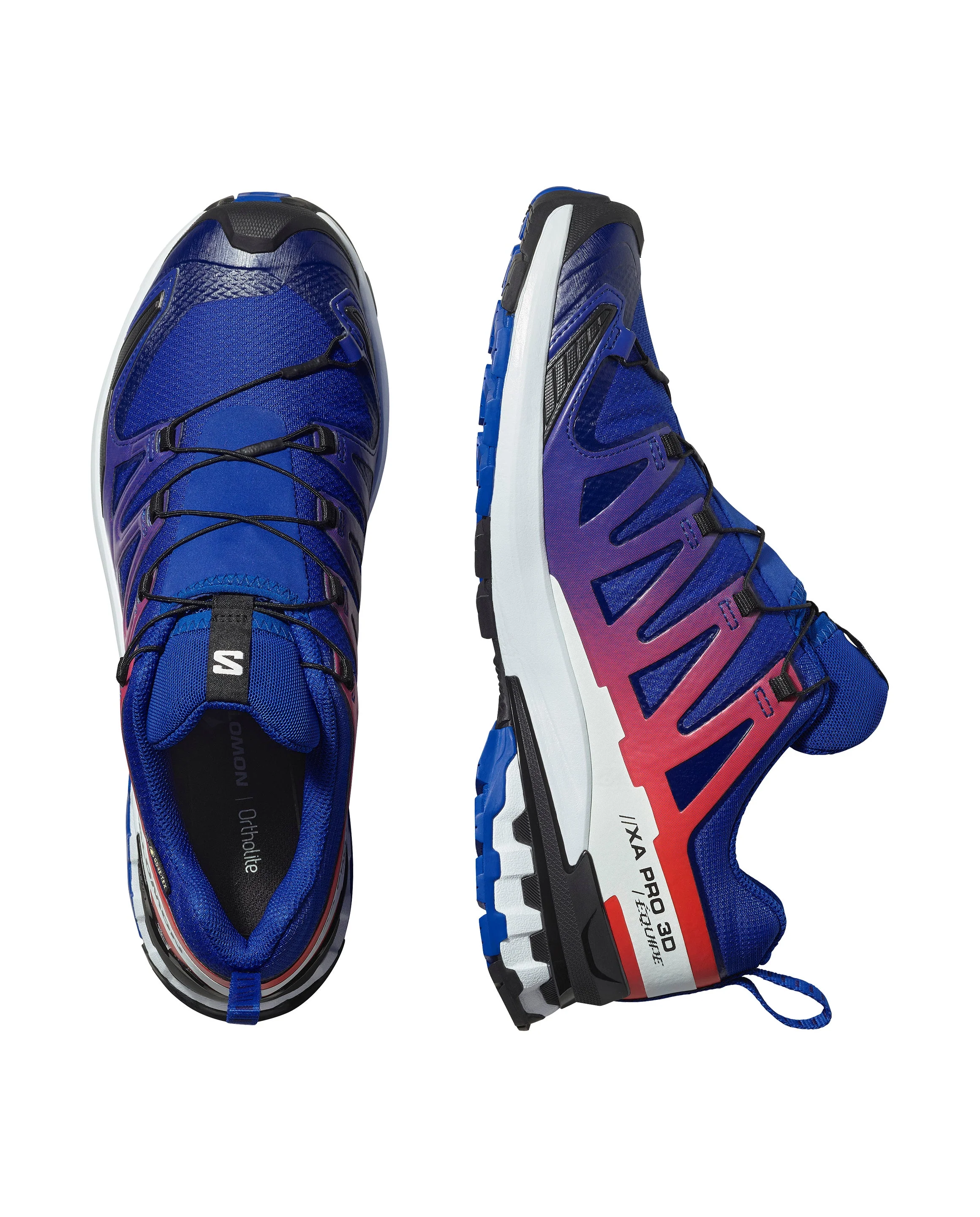 Salomon Men's XA Pro 3D V9 Gore-Tex Equipe Shoes Surf The Web/Fiery Red/White L47982600 - Image 3