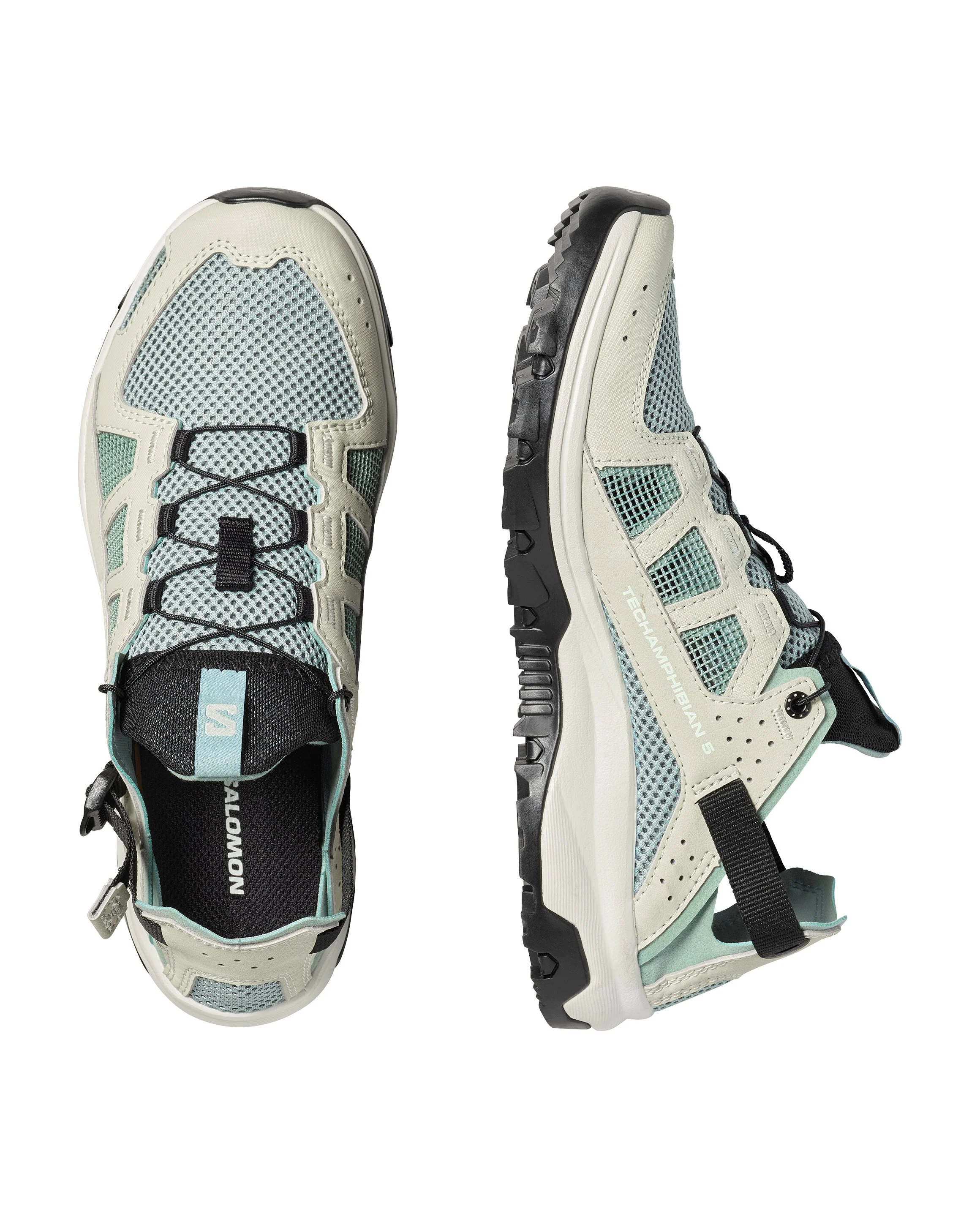 Salomon Women's Techamphibian 5.0 Sandals Green Milieu/Sea Foam/Clearly Aqua L49110700 - Image 4
