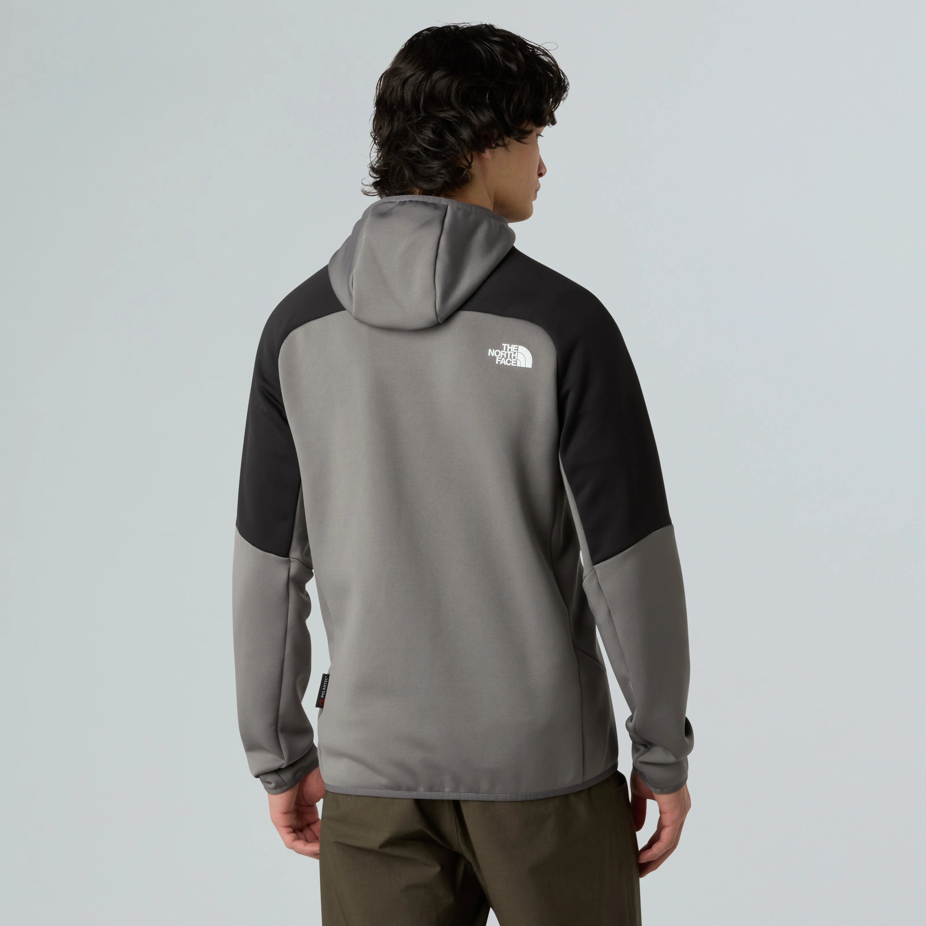 The North Face Men's Meteora Full-Zip Fleece Smoked Pearl/TNF Black NF0A8E1KRPI - Image 2