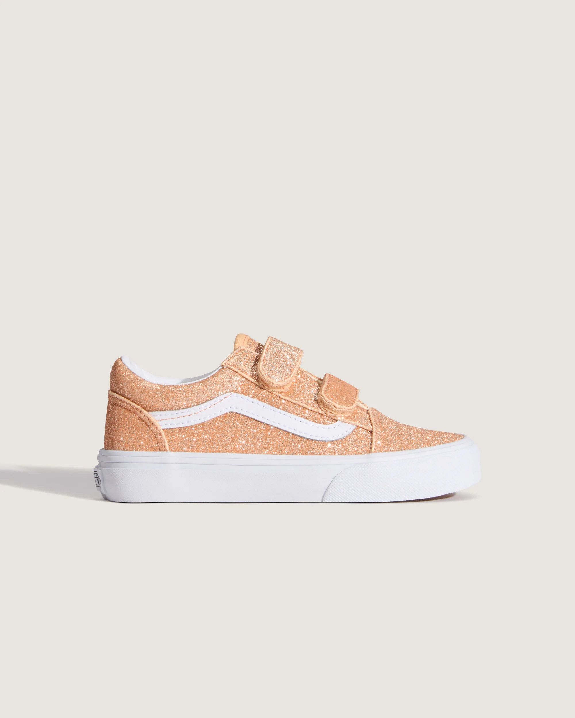 Vans Kids' Old Skool V Shoes (4-8 Years) Glitter Apricot Glow VN000CYAFNL - Image 2