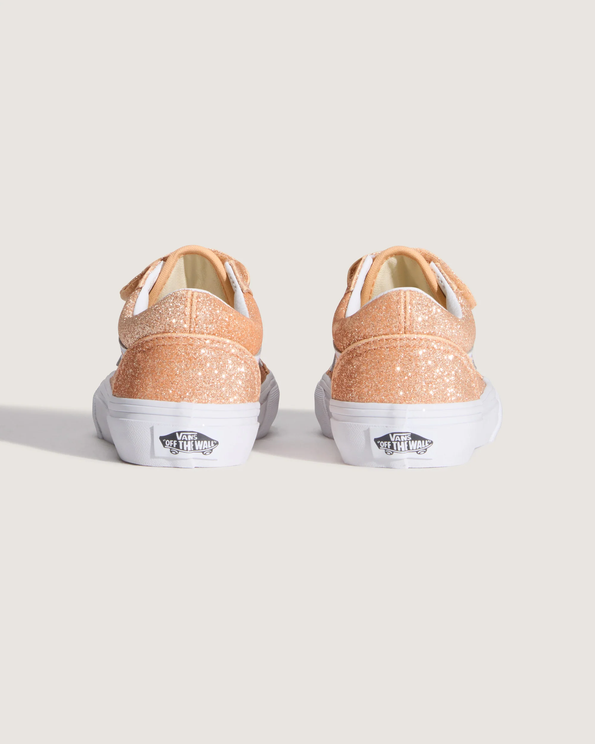 Vans Kids' Old Skool V Shoes (4-8 Years) Glitter Apricot Glow VN000CYAFNL - Image 4