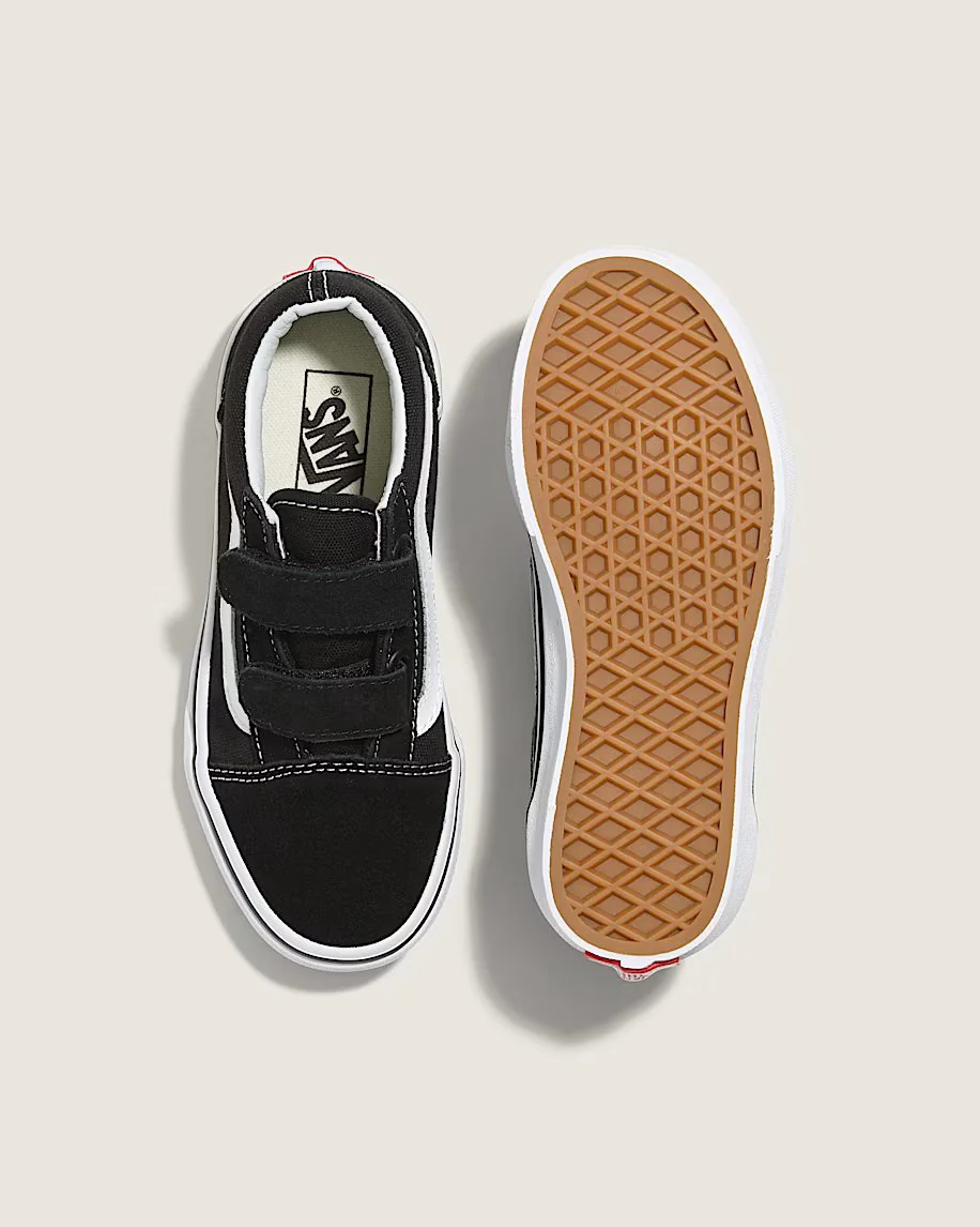 Vans Kids' Old Skool V Shoes Black/True White VN000VHE6BT - Image 3