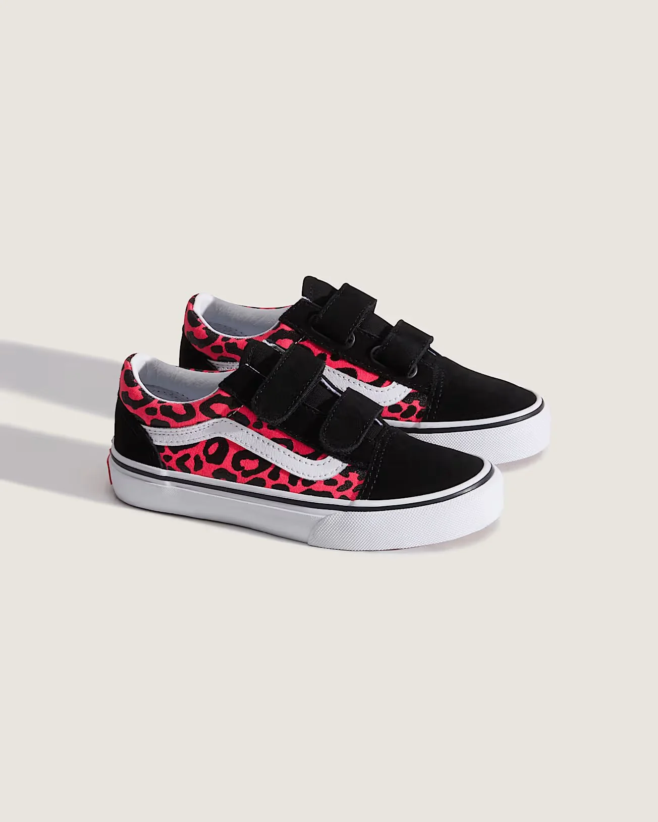 Vans Kids' Old Skool V Shoes Glitter Leopard Diva Pink VN000CYAFOC