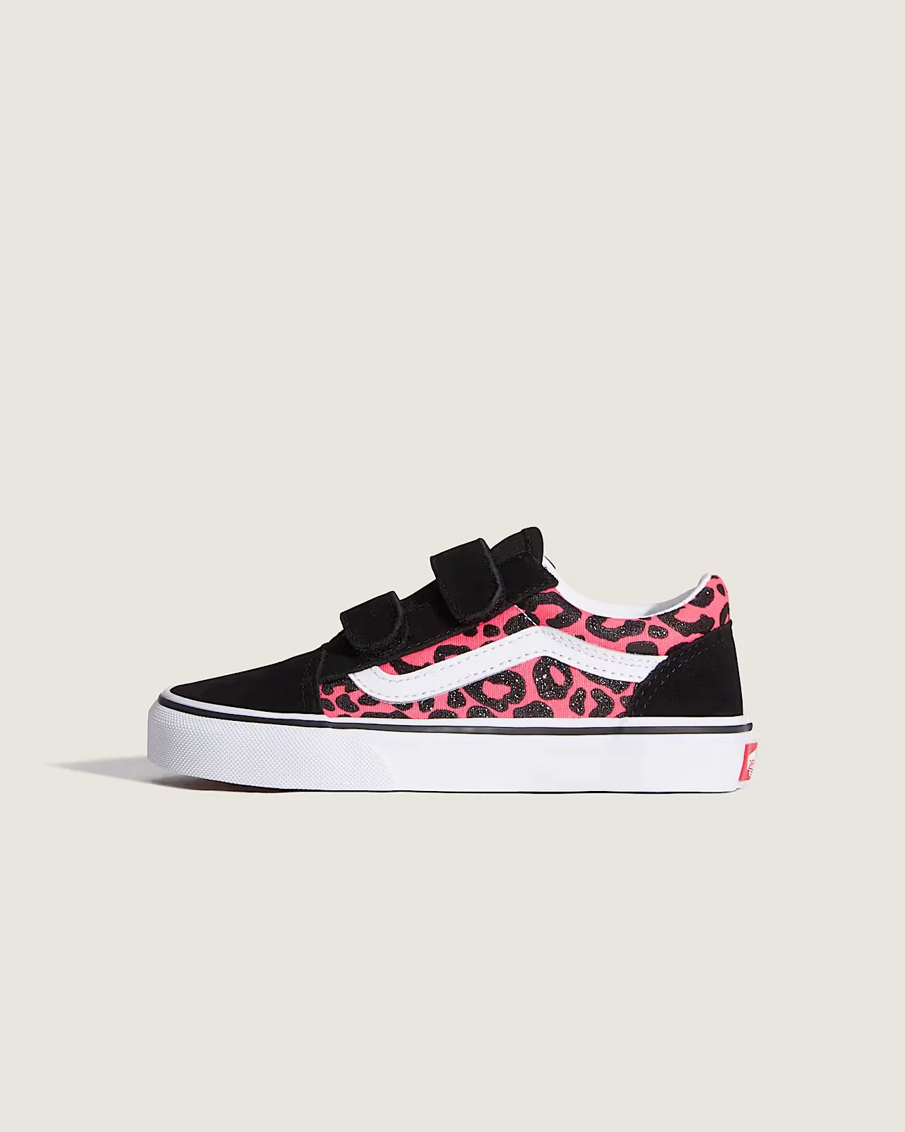 Vans Kids' Old Skool V Shoes Glitter Leopard Diva Pink VN000CYAFOC - Image 2