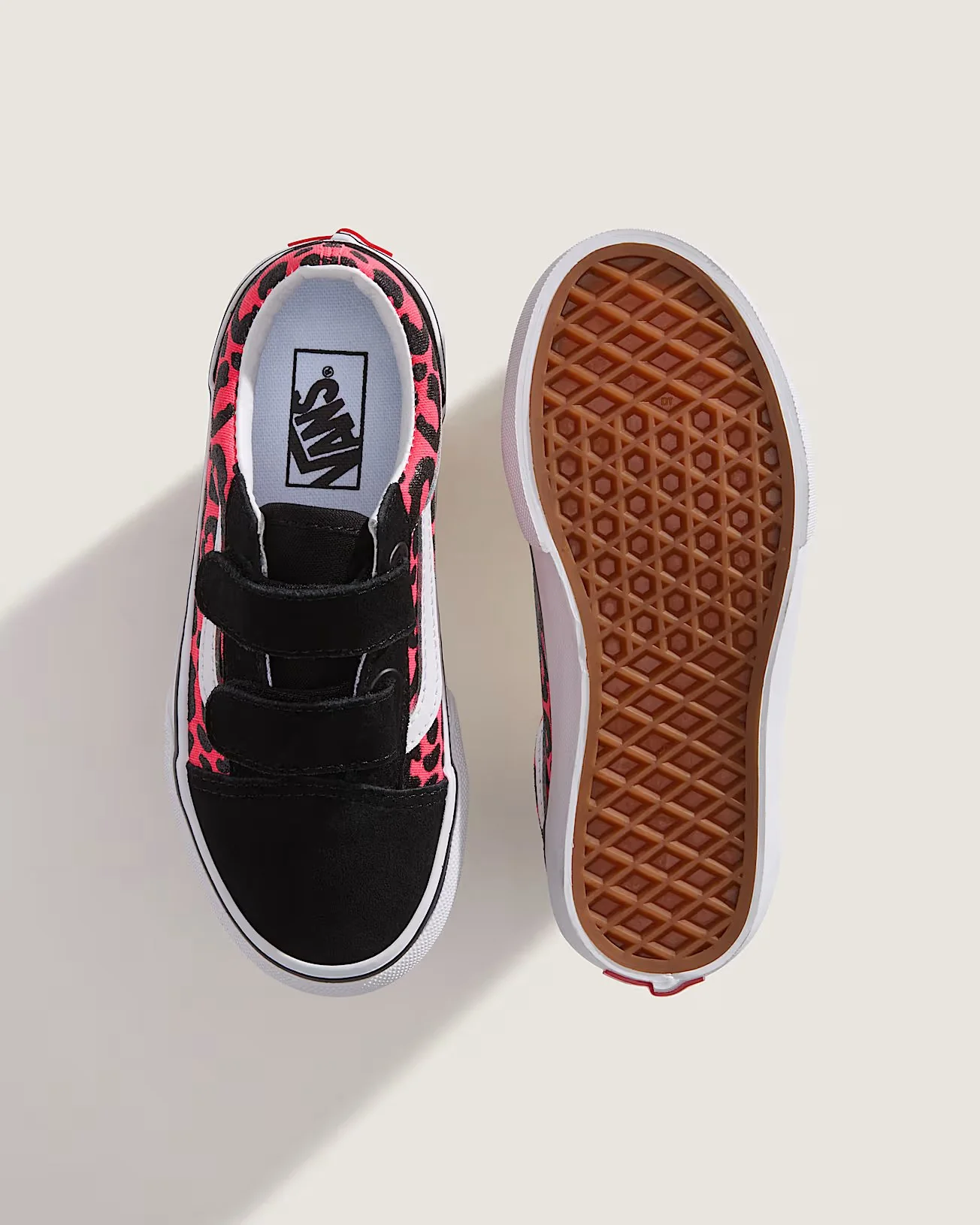 Vans Kids' Old Skool V Shoes Glitter Leopard Diva Pink VN000CYAFOC - Image 3