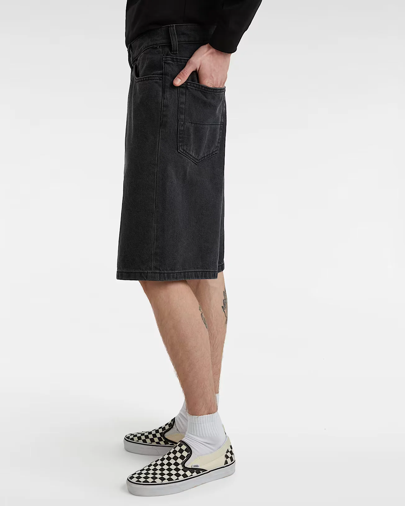 Vans Men's Check-5 Baggy Denim Shorts Black VN000C9VEMG - Image 3
