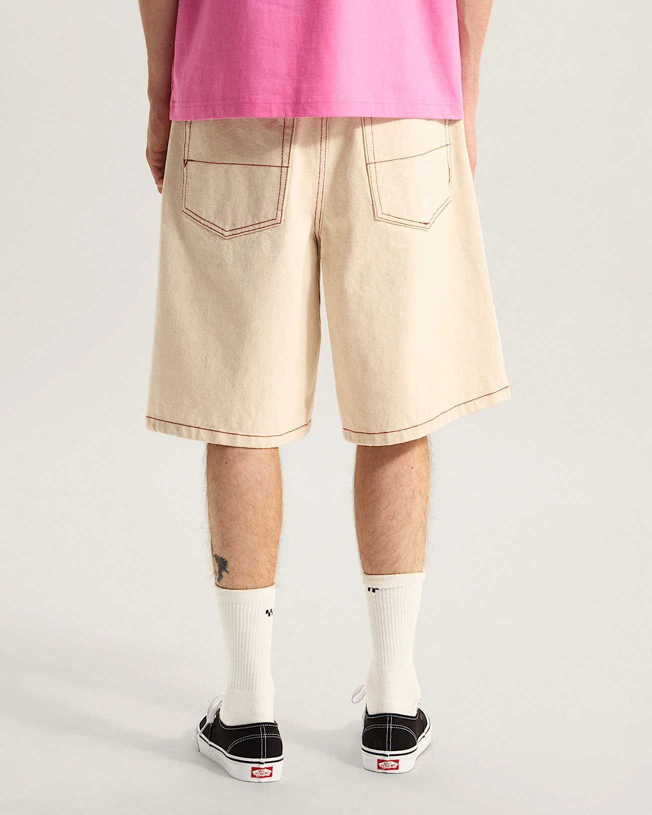 Vans Men's Check-5 Baggy Denim Shorts Natural Seed VN000C9VGCF - Image 2