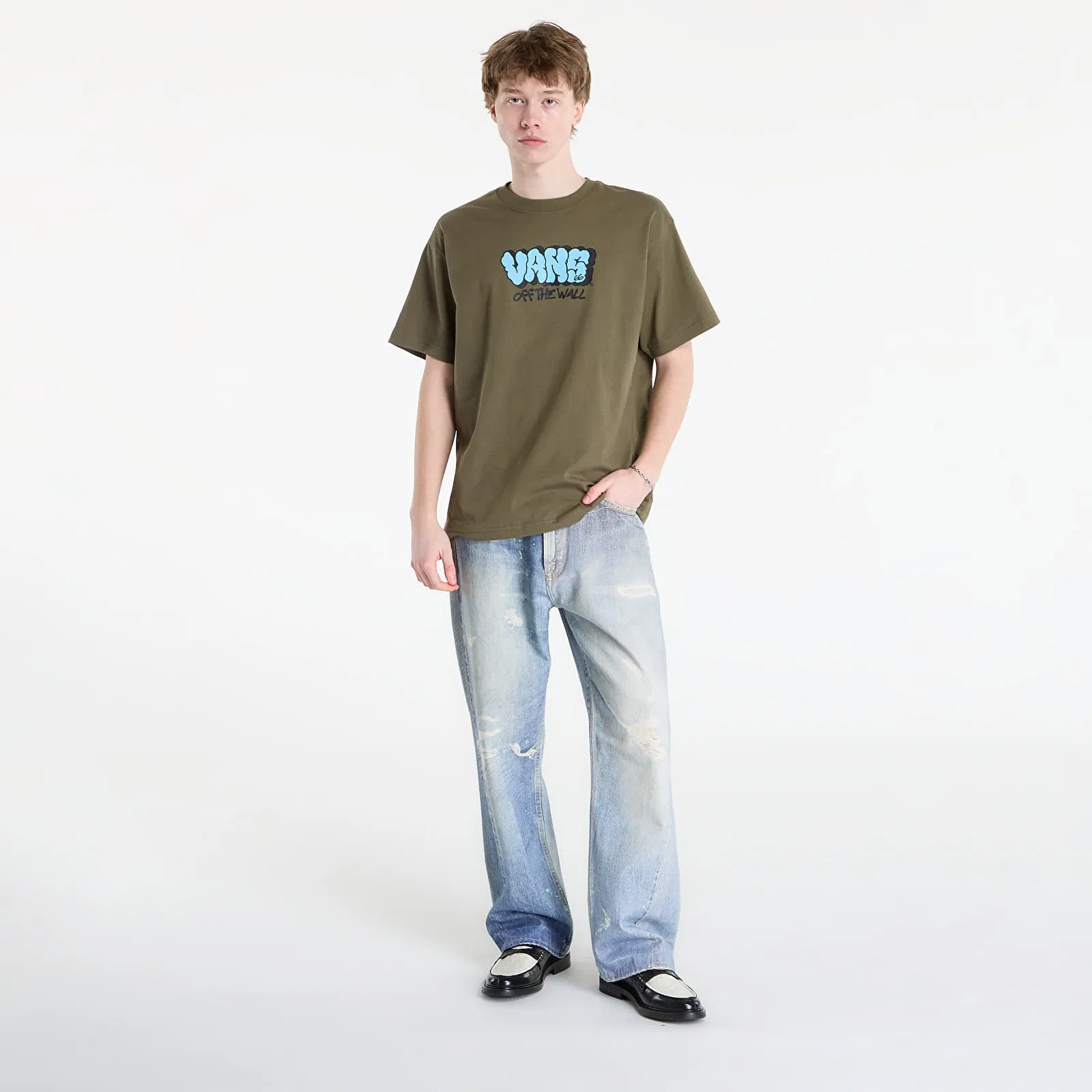 Vans Men's Graff Loose T-Shirt Mossy Olive VN000VYBFR - Image 4