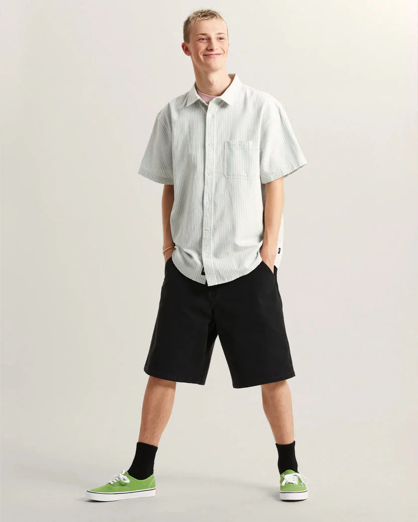 Vans Men's Lawson Stripe SS Shirt Dawn Mist/Marshmallow VN000TAGGCH - Image 4