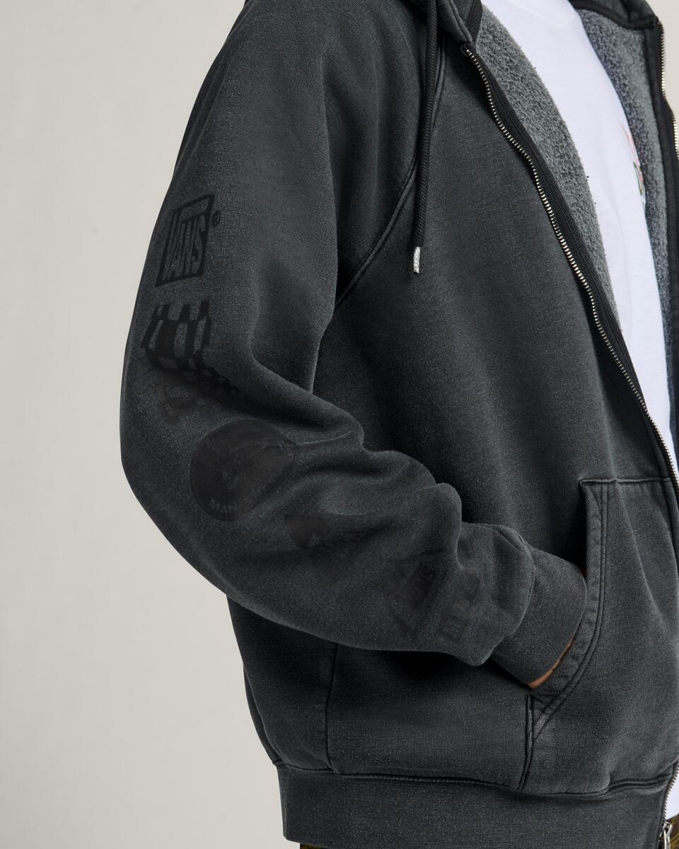 Vans Men's MTE TeamTeam Full Zip Hoodie Black VN000PJMBLK - Image 4