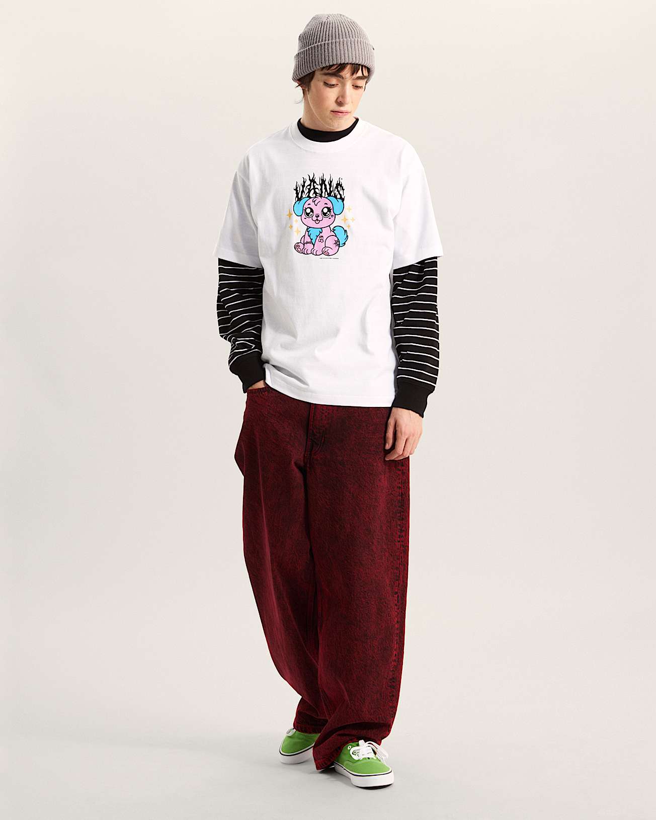 Vans Men's Puppy Loose T-Shirt White VN000W00WHT - Image 5