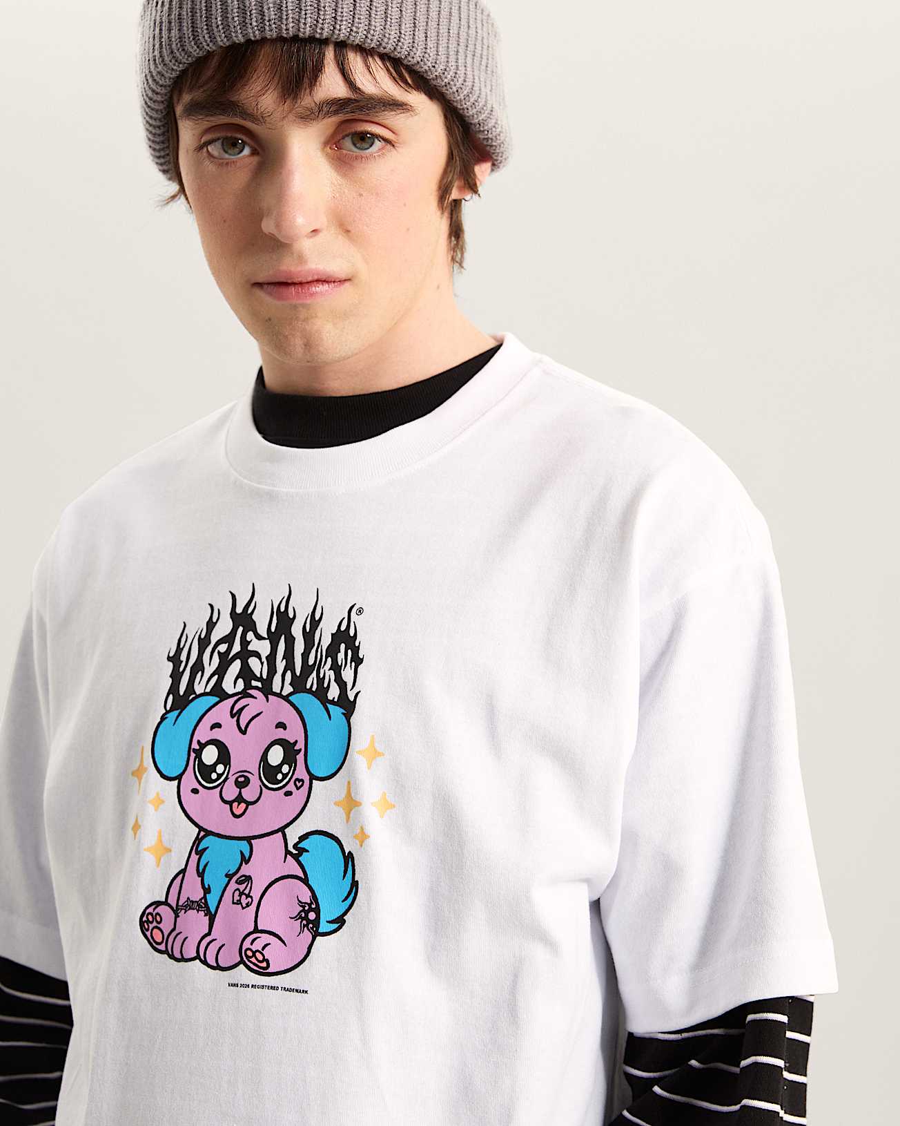 Vans Men's Puppy Loose T-Shirt White VN000W00WHT - Image 6