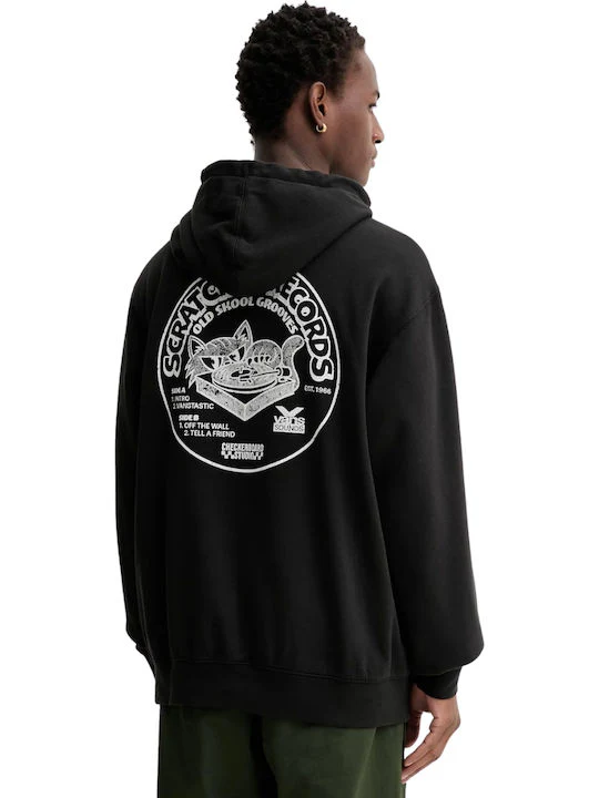 Vans Men's Scratched Record Hoodie Black VN000PA9BLK - Image 2
