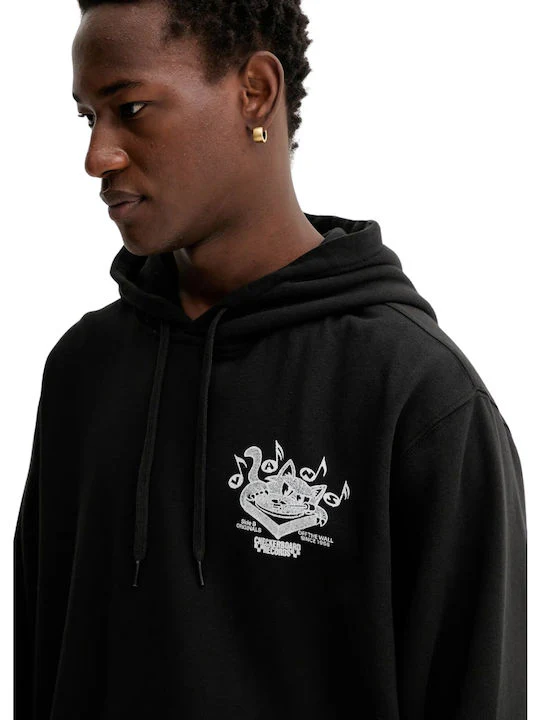 Vans Men's Scratched Record Hoodie Black VN000PA9BLK - Image 3