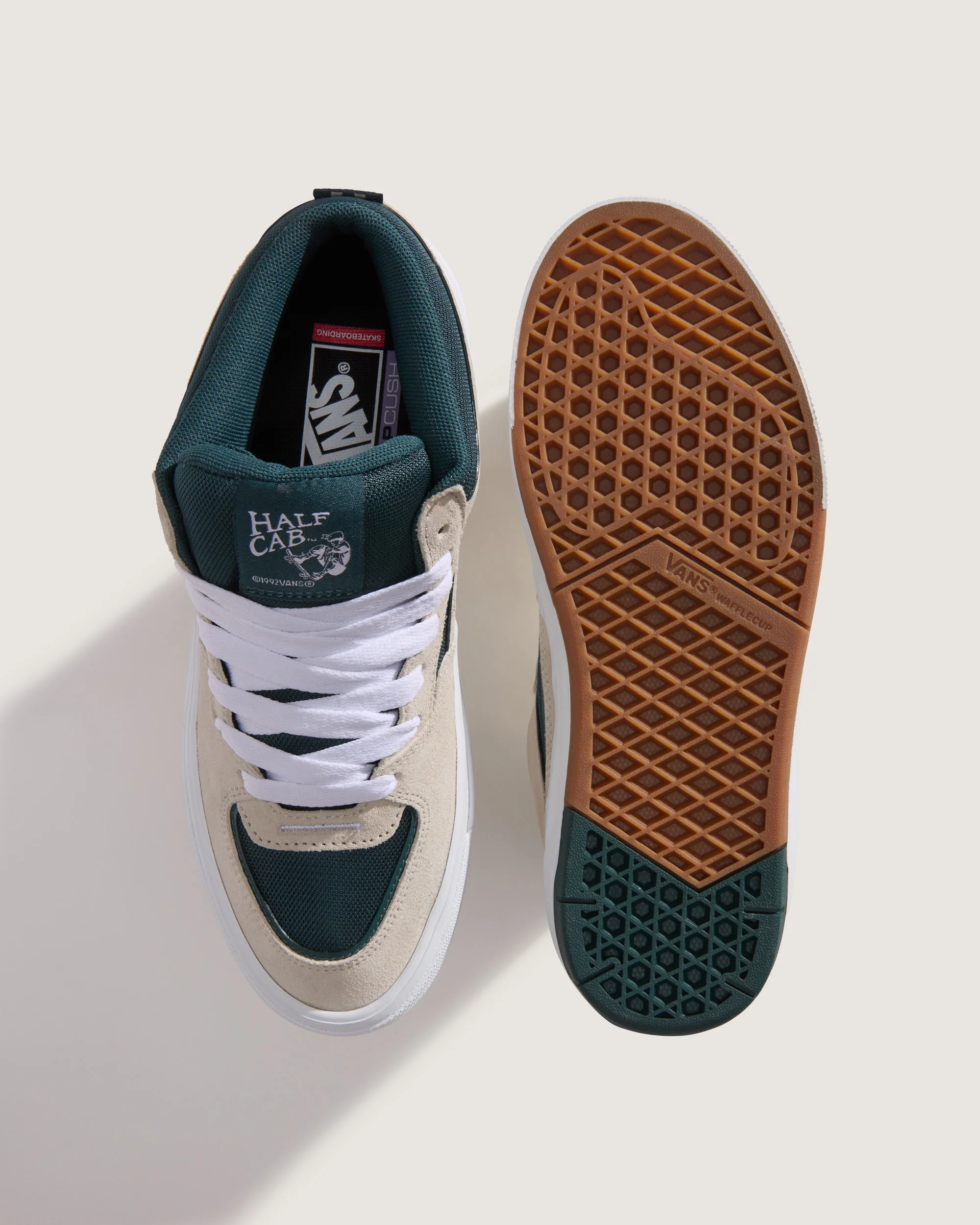Vans Men's Skate Half Cab Wafflecup Shoes Oatmeal/Deep Teal VN000D9ZEKD - Image 3