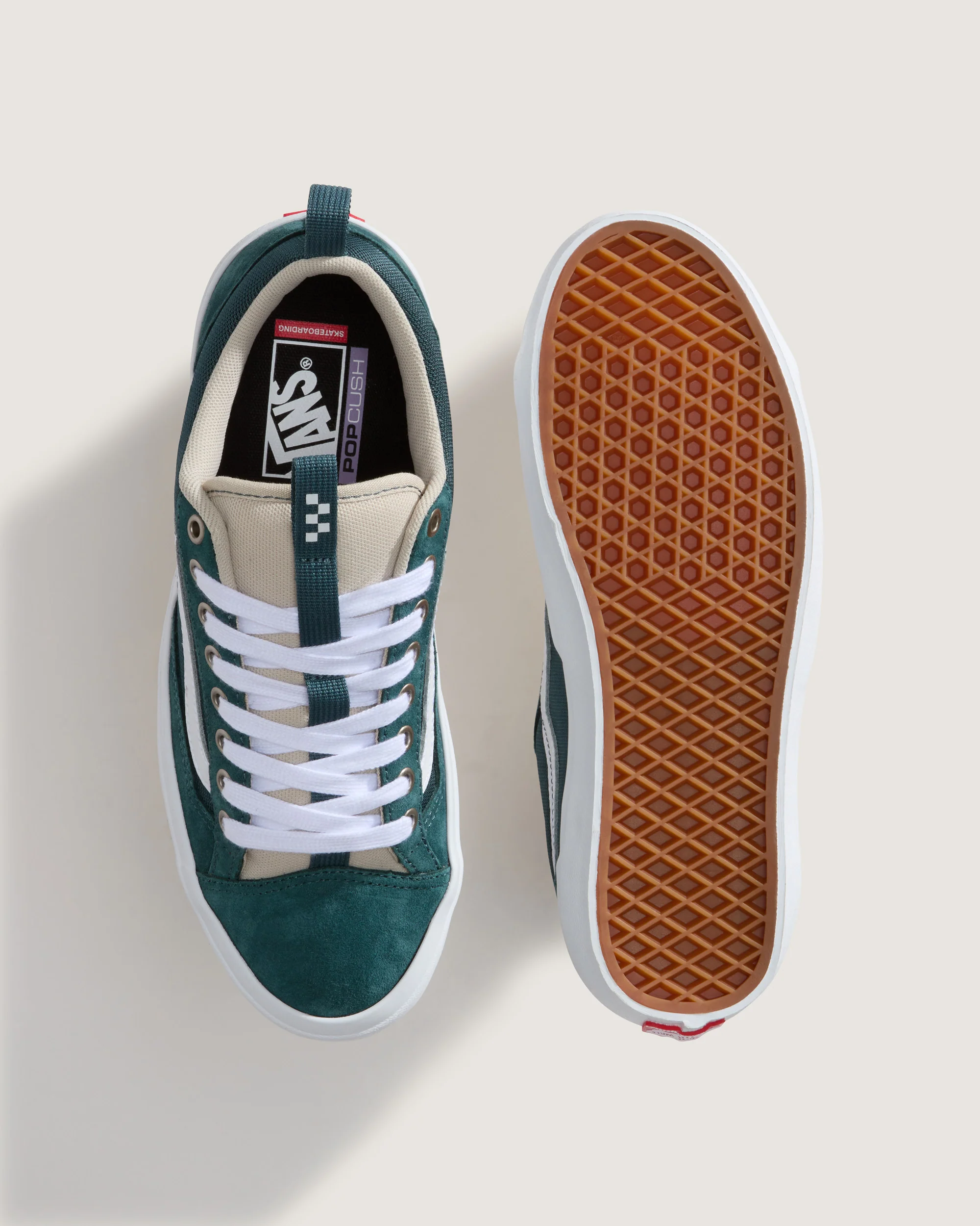 Vans Men's Skate Old Skool 36+ Shoes Oatmeal/Deep Teal VN000D5REKD - Image 3