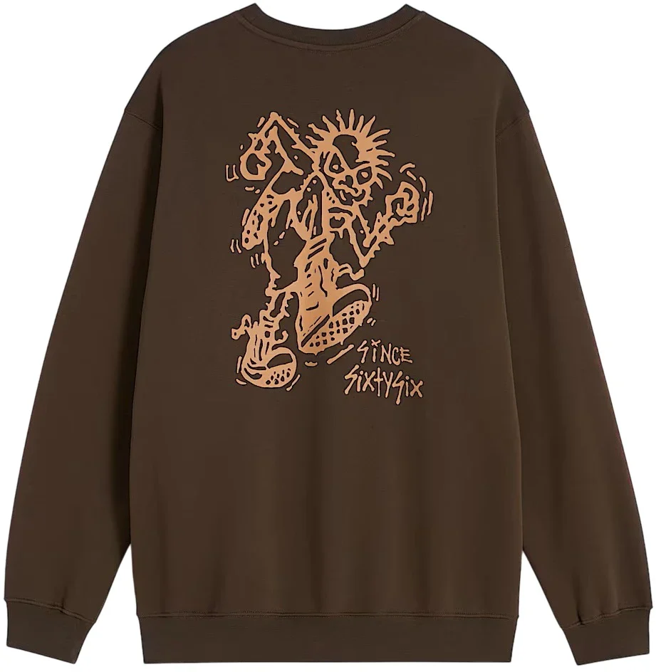 Vans Men's Stomper Loose Fit Crew Sweatshirt Coal Brown VN000RD5EMP - Image 2